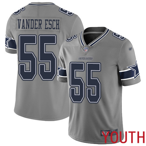 Youth Dallas Cowboys Limited Gray Leighton Vander Esch #55 Inverted Legend NFL Jersey->women nfl jersey->Women Jersey